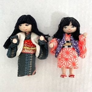 Japanese Kokeshi Wood Doll Handmade Collectible Figurines
